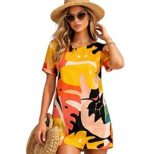 VICI Tropical Abstract Print Lined Mini Dress Size S